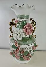 Porcelain Vase Chinese Lattice Flower Vase 3D Reticulated Flowers Victorian 15