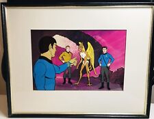 STAR TREK ANIMATED ORIG HAND PAINTED FILMATION PRODUCTION CEL - KIRK SPOCK -COA picture