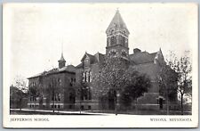 Vtg Winona Minnesota MN Jefferson School 1910s View Old Postcard picture