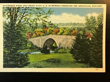 Vintage Postcard 1951 Stone Arch Bridge U.S. 40 Cumberland Grantsville Maryland picture
