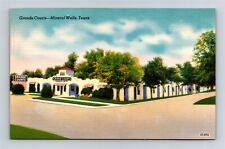 Postcard TX Mineral Wells Texas Grande Courts Motel c1950s Linen AK4 picture