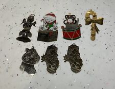 vintage lot 8 70s/80s G. Duchin Brass And SS Christmas ornaments decor holiday picture