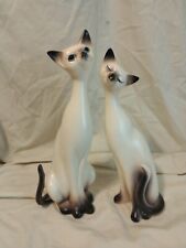 Vintage National Potteries Napco Japan Large Tall Porcelain Siamese Cats  picture