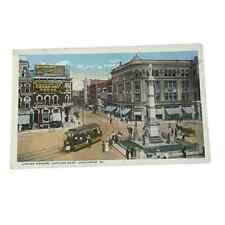 Postcard Center Square Looking East Lancaster Pennsylvania Trolley Signs A547 picture