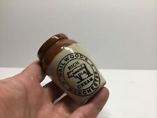 Small Antique Brown Top Printed Hailwood's Rich Cream Pot With Cow Trademark. picture