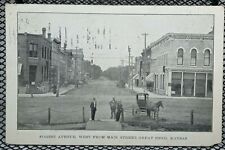 1909 Great Bend Main Street Forest Avenue Top Hat Horse Antique Postcard Kansas picture