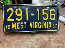 1957 West Virginia License Plate 291 156 “Mountain State” picture
