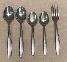 5 pc Vintage Rogers Cutlery MODERN LIVING Stainless Dinner Fork Teaspoons Soup picture