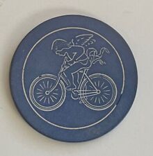 RARE c1905 Antique USPCC Playing Cards Cupid Bicycle Engraved Clay Poker Chip picture