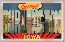 Postcard Greetings From Burlington, Iowa, Large Letter picture