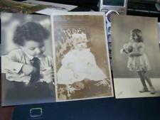3 Antique Photo Post Cards Children infant unused 5 photos picture