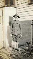 NB01 Vtg Photo WWI ERA MILITARY MAN IN UNIFORM, Maspeth NY c 1918 picture