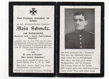 original german ww1 Death card ALOIS SCHMELZ 1FAR fell 6 jul 1916 picture
