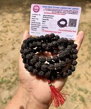 LAB CERTIFIED 5 Mukhi RUDRAKSHA Black Rudraksh Mala ROSARY 108+1 Prayer Beads picture