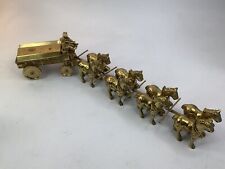 20” Vintage Solid Brass Horse Cart Carriage Beer Wagon (Removable Top) (F2) picture