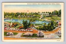Topeka KS-Kansas, Reinisch Memorial Rock Garden, Gage Park Vintage Postcard picture