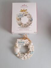 Hallmark 2018 A DAY AT THE BEACH The Beach Is Calling Seashell Wreath Ornament picture