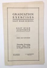c.1917 Graduation Exercises Program East High School Minneapolis MN w/ Names picture