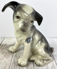 VTG GOLDSCHEIDER PUG Puppy Figure Figurine Ceramic Statue USA Foil Label & Stamp picture