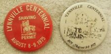 1875-1975 Lynnville, Iowa IA Centennial, 2 Different Pin-Backs, Buttons, Badges picture