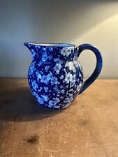 Vintage Victoria Ware Ironstone Pitcher Calico Blue White Floral Flow Blue picture
