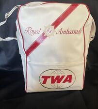 Vintage TWA Airlines Royal Ambassador Carry On Travel Bag Tote Shoulder 1960s picture