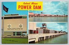 Postcard NY Massena Robert Moses Power Dam Chrome UNP A17 picture