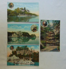 Starved Rock State Park Utica Ottawa Illinois Lot Of 4 Post Cards Vtg Linen USA picture