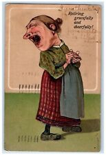 PFB Olney Illinois IL Postcard Ugly Old Woman Retiring Gracefully And Cheerfully picture