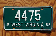 1959 West Virginia License Plate Low # 4475 picture