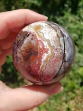 Video 55mm Mexican Crazy Lace Agate Sphere Ball Orb Stone Natural Crystal Quartz picture