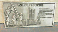 World Trade Center Placque cast metal damaged old gift art craft decor unique WT picture