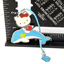 Sanrio Hello Kitty Riding Dolphin Keychain Cute Blue Gift Sea Shell Metal picture