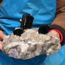 6.88LB TOP Natural Black Tourmaline Crystal Rough Mineral Healing Specimen 806 picture