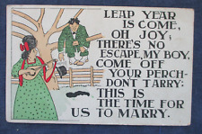 1908 Leap Year Comic Greeting Postcard picture