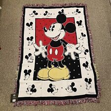 NEW VTG Mickey & Co. Mickey Mouse Blanket Throw 47x68 Woven Jacquard Made In USA picture