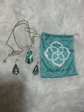 KENDRA SCOTT Gold Abalone Camry Drop Earrings & Carole Necklace matching set picture