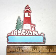 Refrigerator Magnet Red and White LIGHTHOUSE - Add Your Own Caption picture