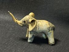 Vintage Oyster Crushed Shell Elephant Trunk Up Figurine Folk art Philippines 6in picture