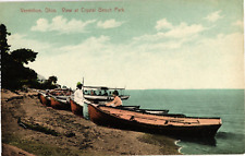 Vermilion Ohio View at Crystal Beach Park Rowboats Divided Postcard c1907-09 picture
