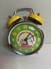Vintage 1958 Peanuts Snoopy ‘Allergic To Mornings’ Old Fashioned Alarm Clock picture