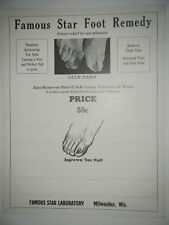 Advertising Sign FAMOUS STAR FOOT REMEDY, Deformed, Club Foot Nails, 11