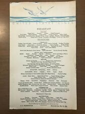 1934 SS Washington Breakfast Menu - United States Lines picture