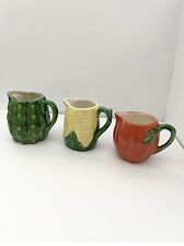 lot of 3 vintage minature pitchers Japan 2’ Tall Coffee Creamer Pitcher picture