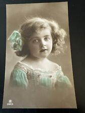 Victorian Little Girl Vintage RPPC Gorgeous Vintage Hairband Flowers picture