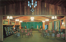 Augusta ME Maine, Oblate Retreat House Lounge & Lecture Hall, Vintage Postcard picture
