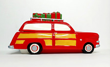 *Vintage* Christmas Cookie Jar CHERYL'S Ceramic Santa Woody Car Wagon *RARE* picture