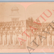 c1900s West Point, NY Cadet March General Grant Tomb Real Photo Stereoview V43 picture