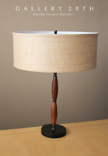 GERALD THURSTON  TABLE LAMP 50'S LIGHTOLIER VTG MCM MID CENTURY DOUBLE  WALNUT picture