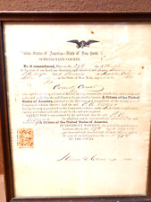 GERMAN IMMIGRATION NATURALIZATION Citizenship CERTIFICATE 1867 Schenectady NY 8